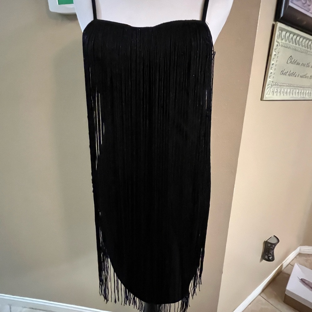 Forever 21 Black Fringe Mini Dress
